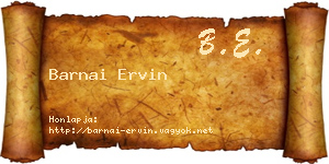 Barnai Ervin névjegykártya